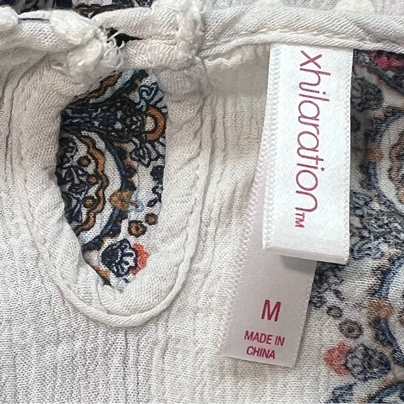 Lace Sleeve Tunic Top‎ Floral Print Bohemian Style Blouse - Picture 5 of 6